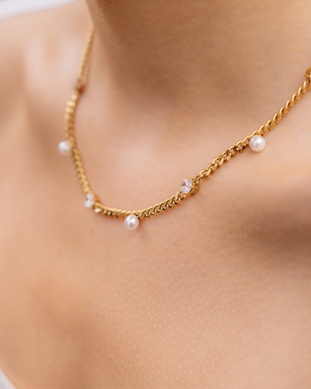 Collar Perlas y Cristales