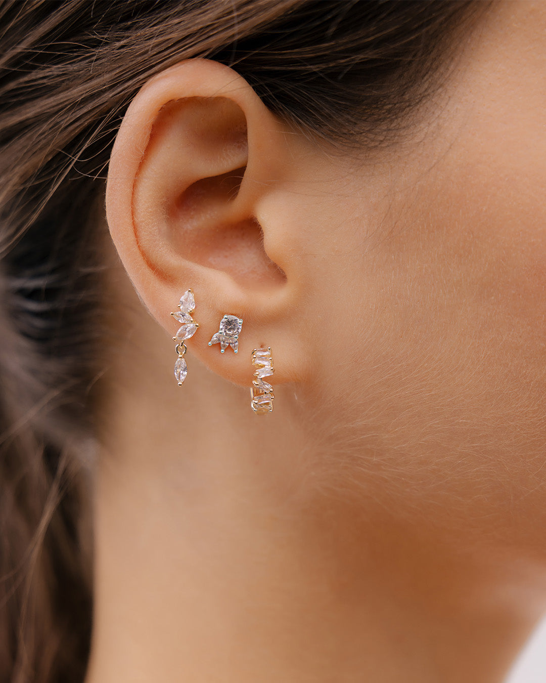 Aretes Mini Corona Cristal