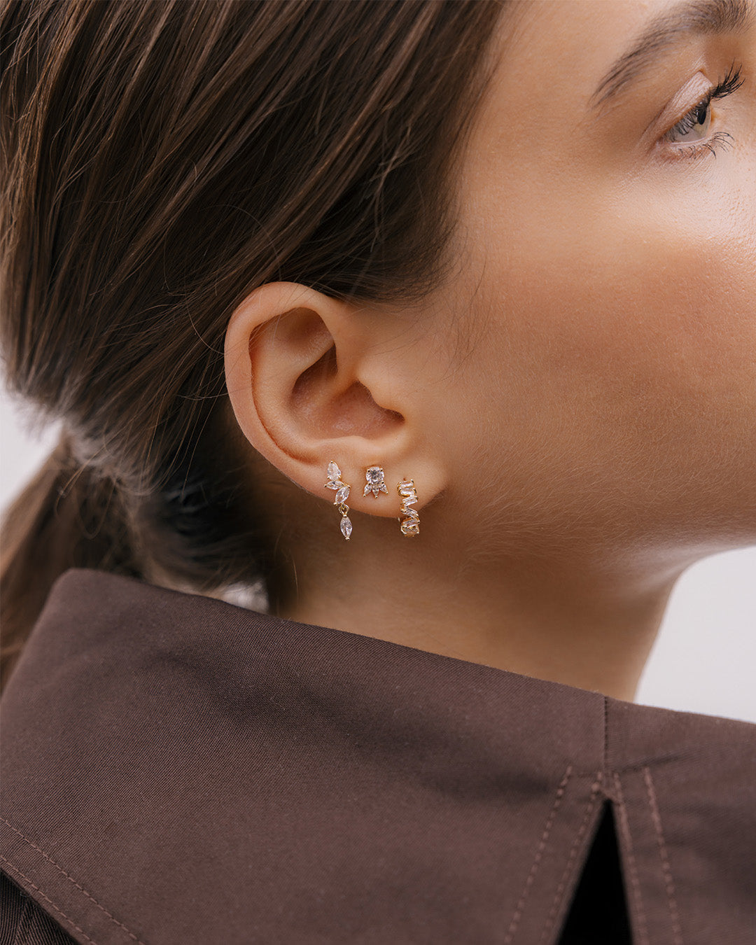 Aretes Mini Corona Cristal