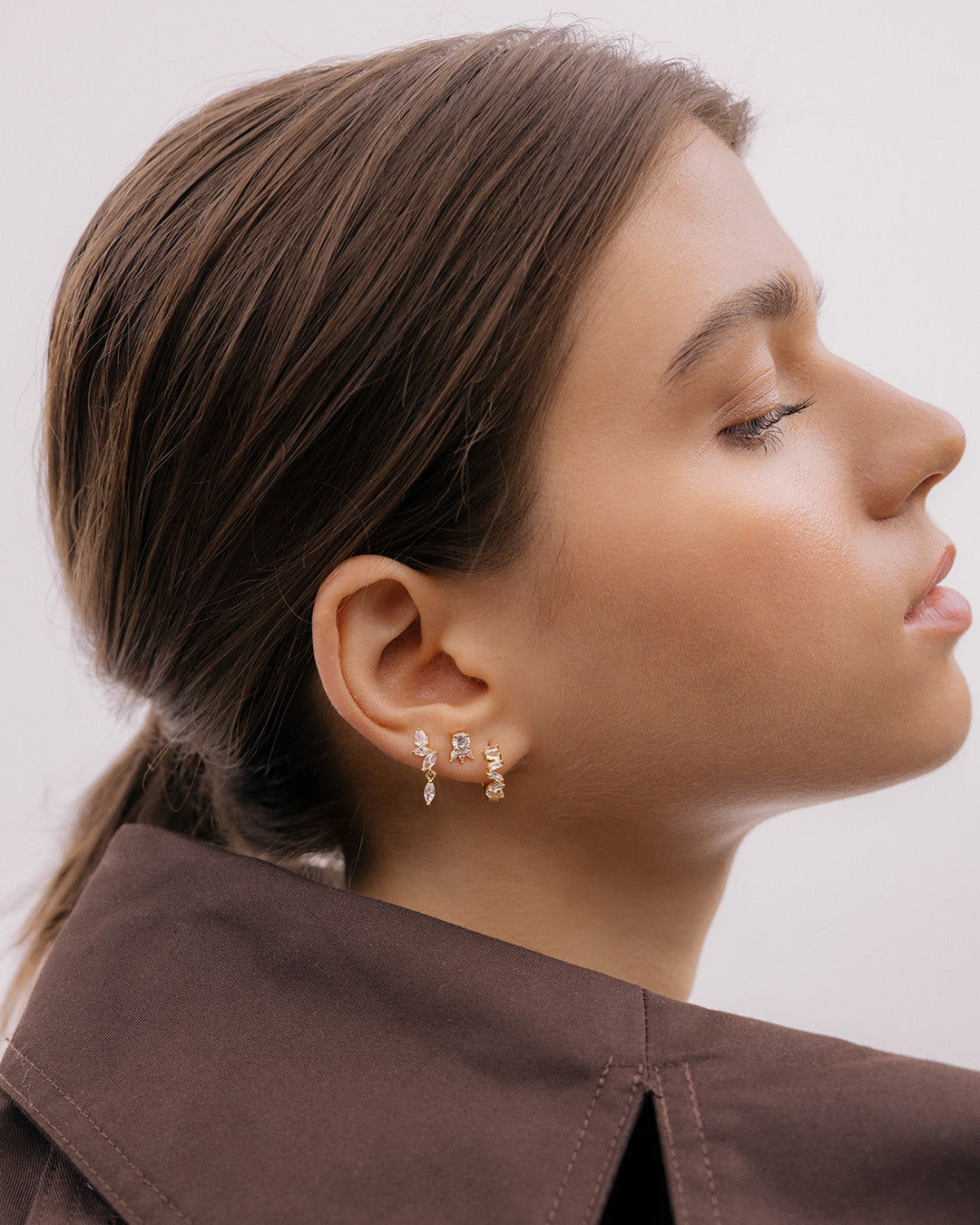 Aretes Mini Corona Cristal