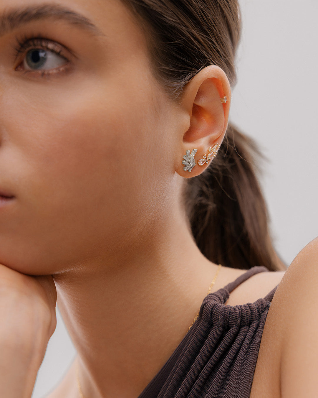 Aretes Abanico Cristal