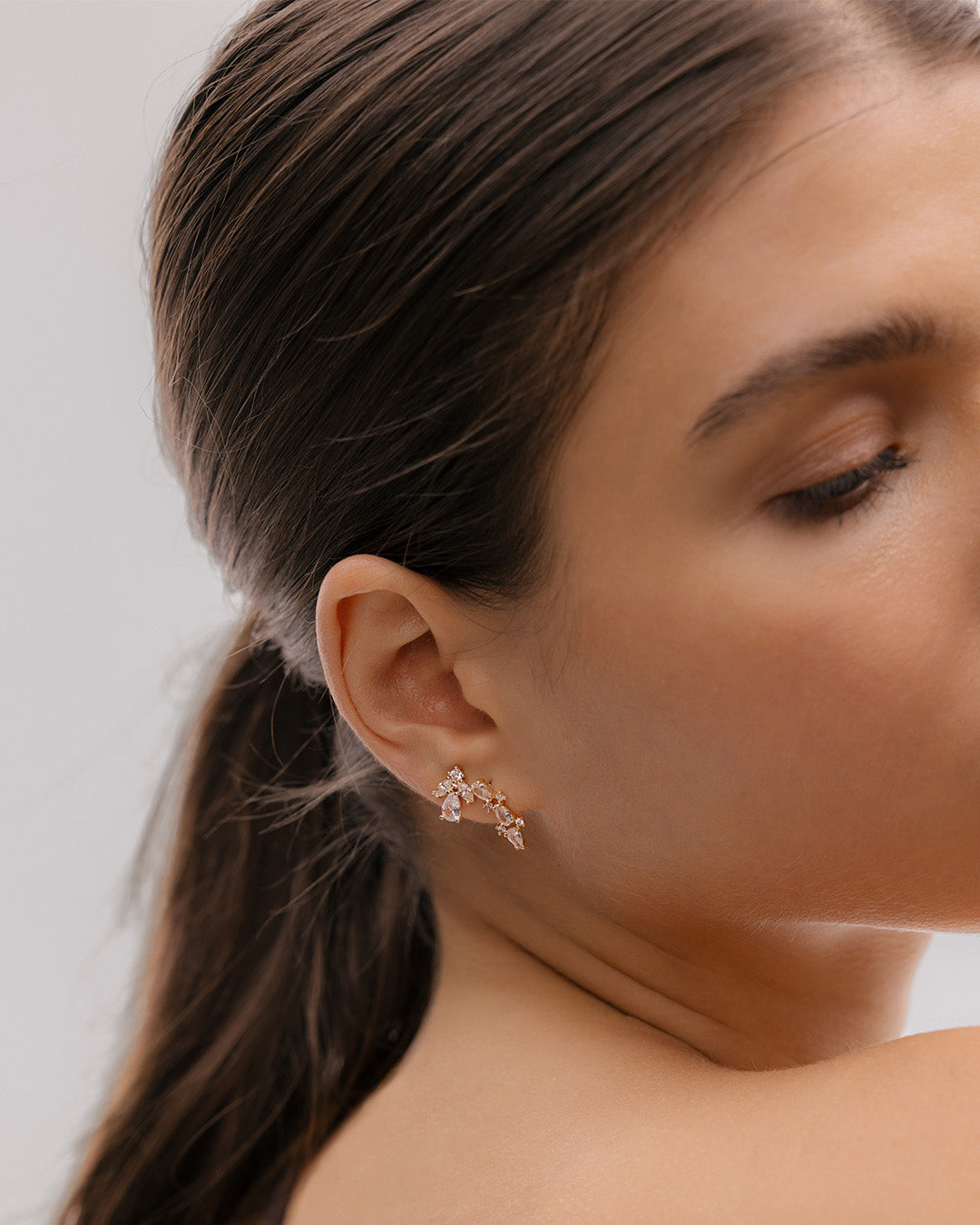 Aretes Flor Cristales