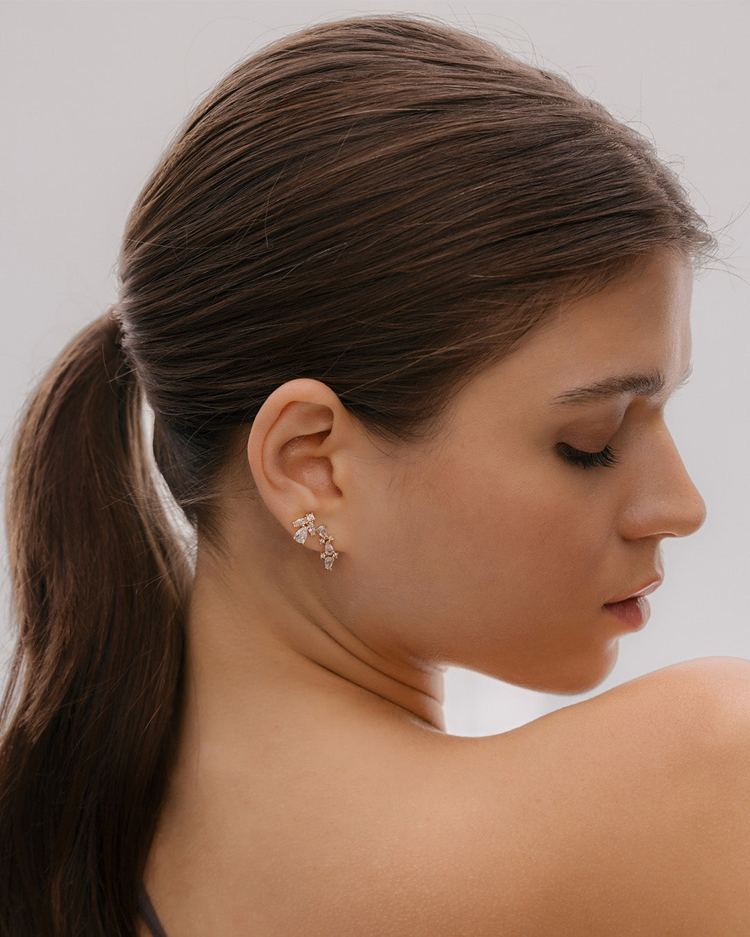 Aretes Flor Cristales