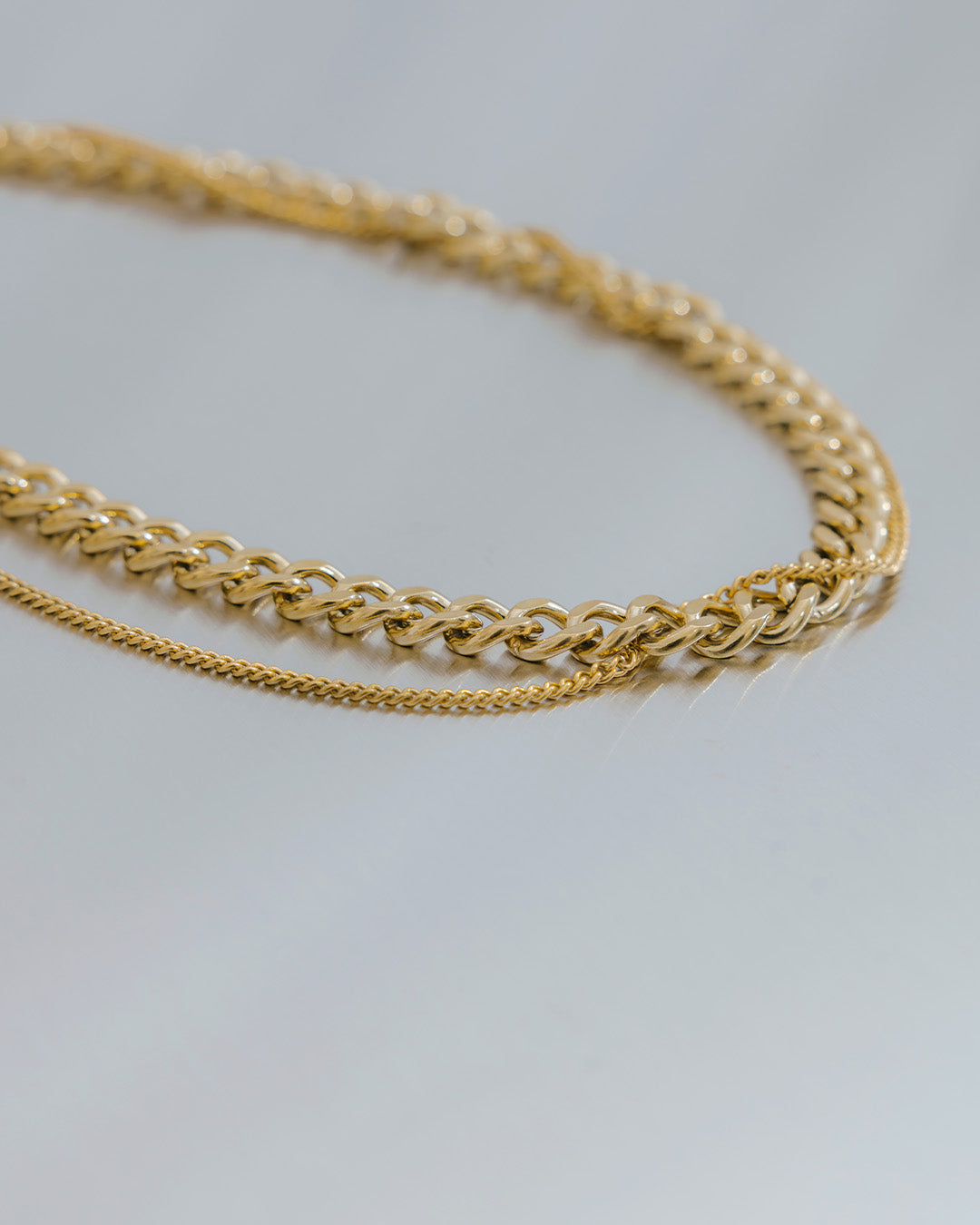 Collar Doble Cadena Eslabones - Acero Inoxidable