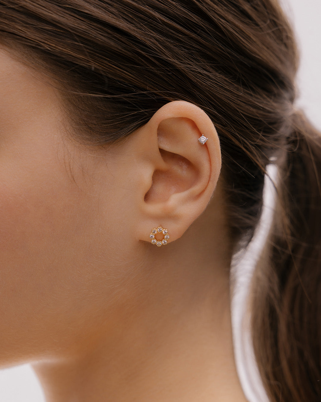 Aretes Aro Cristales