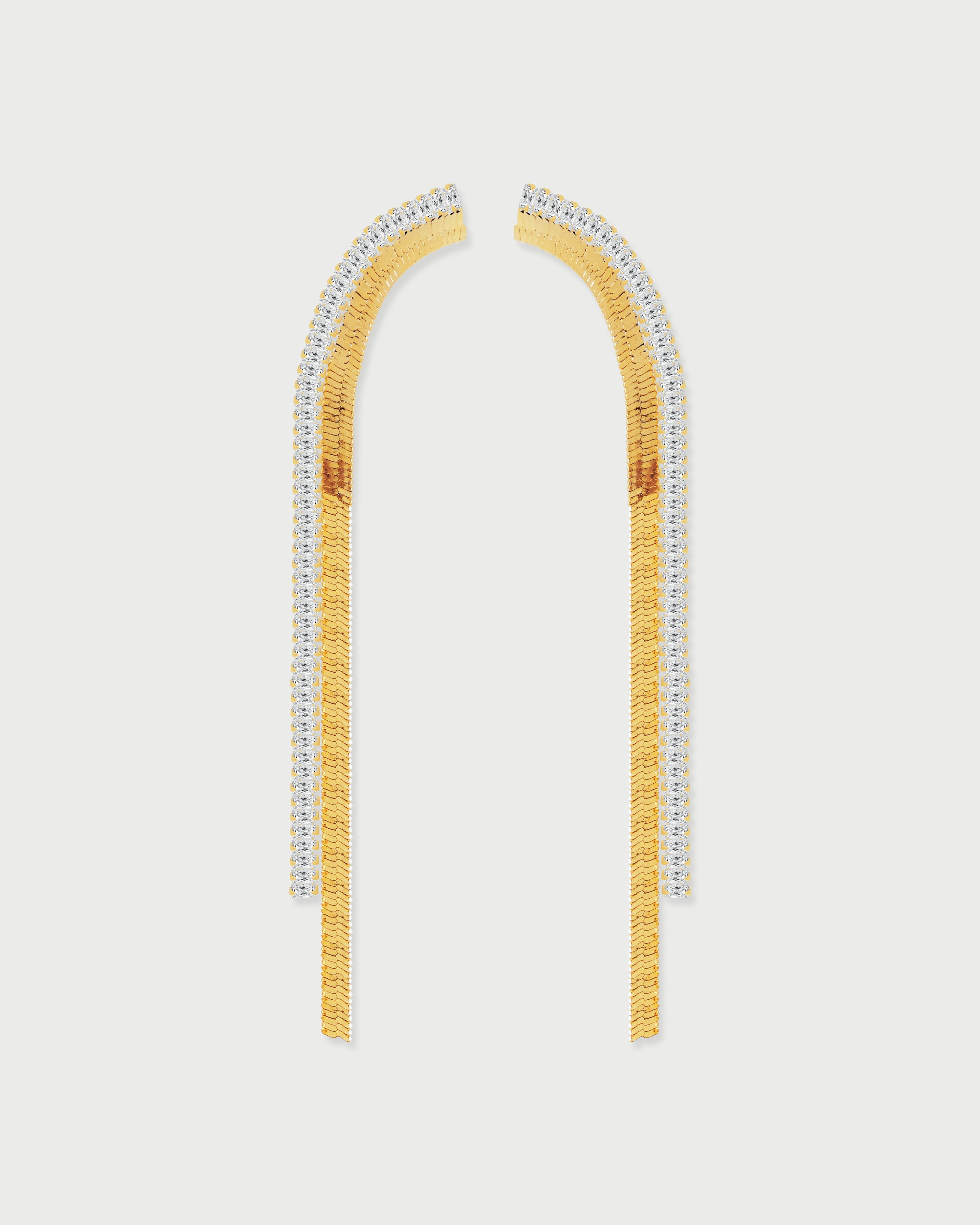 Aretes Maxi Cristales Oro