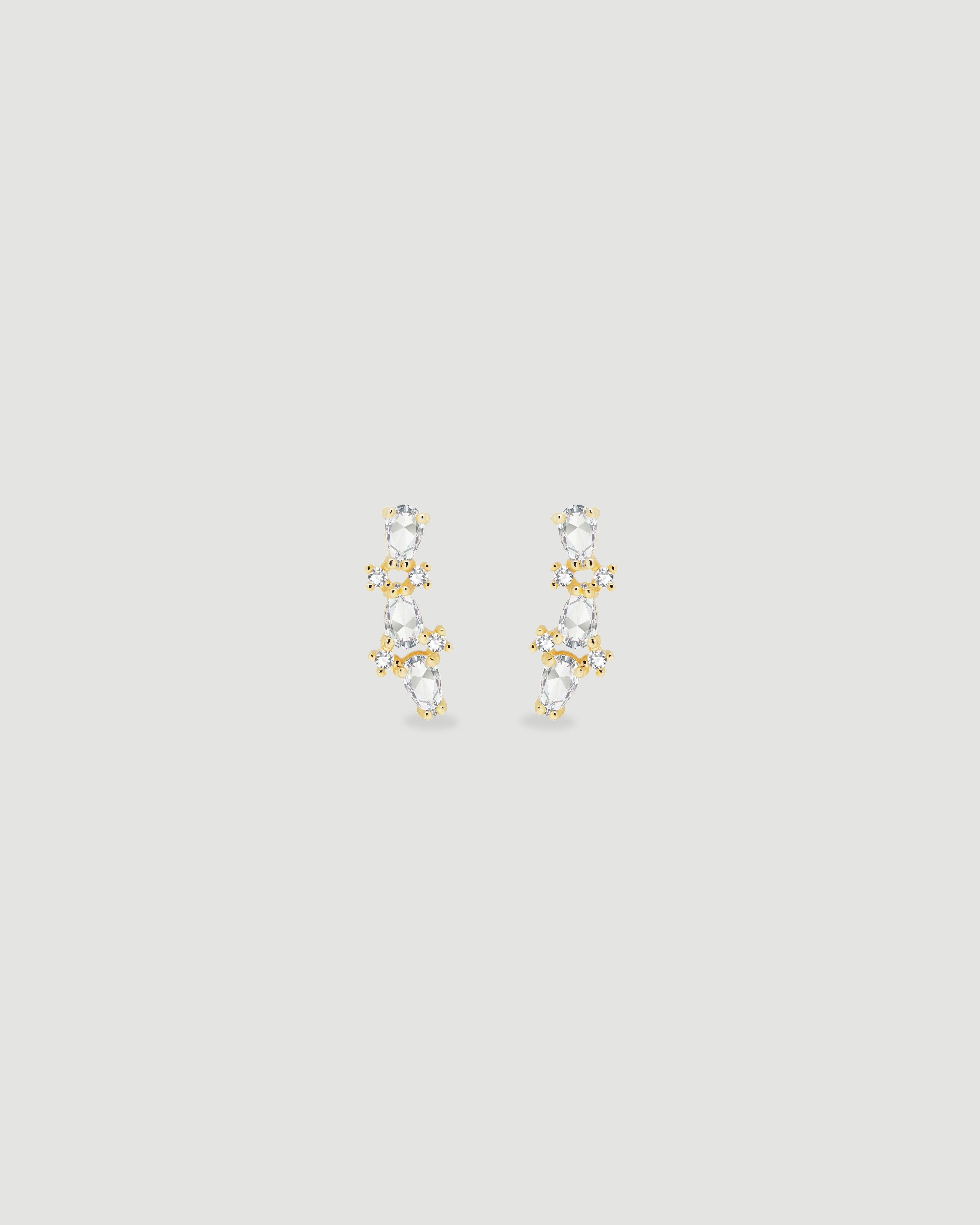 Aretes 3 Cristales Gota