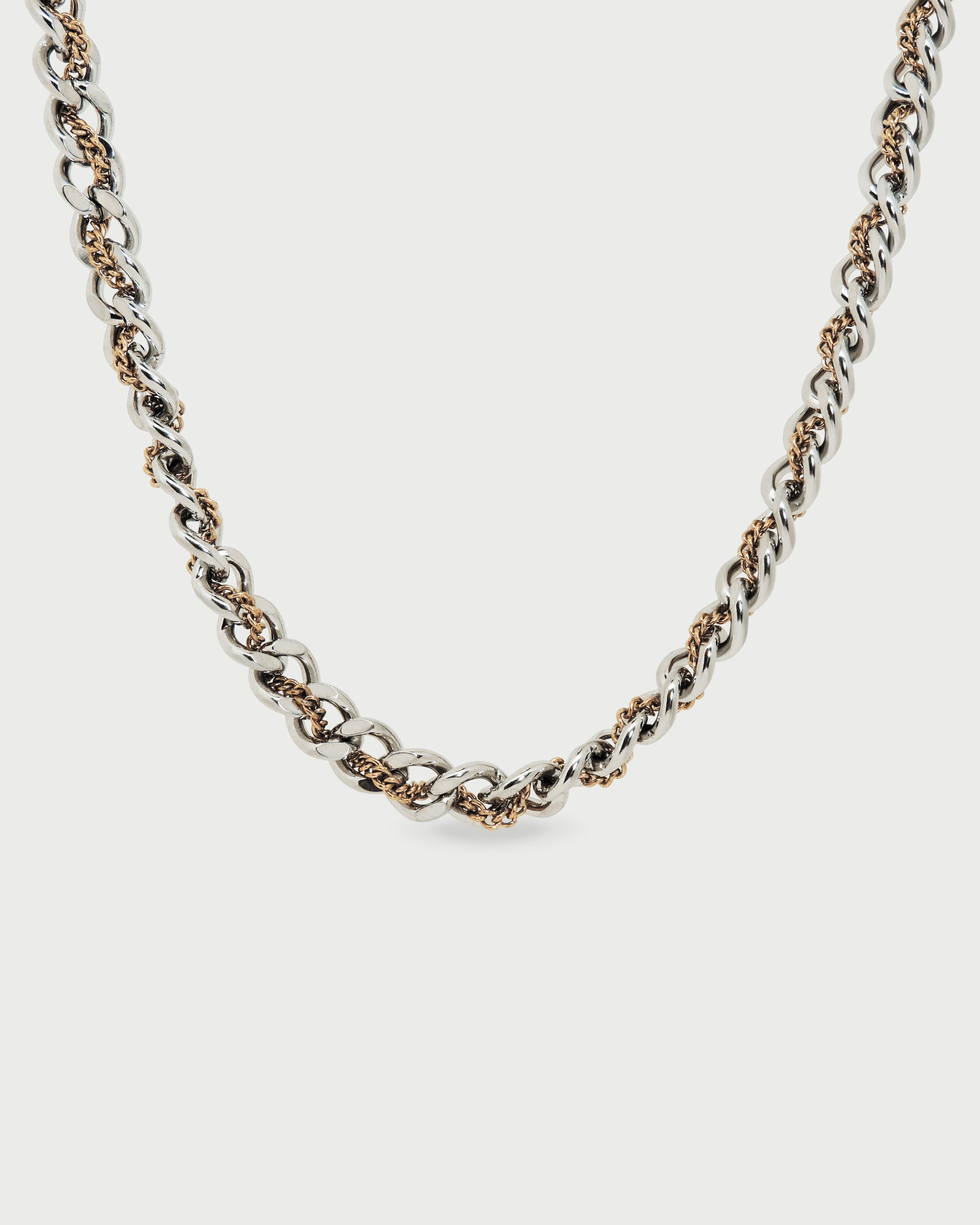 Collar Entrelazado Oro Y Plata - Acero Inoxidable