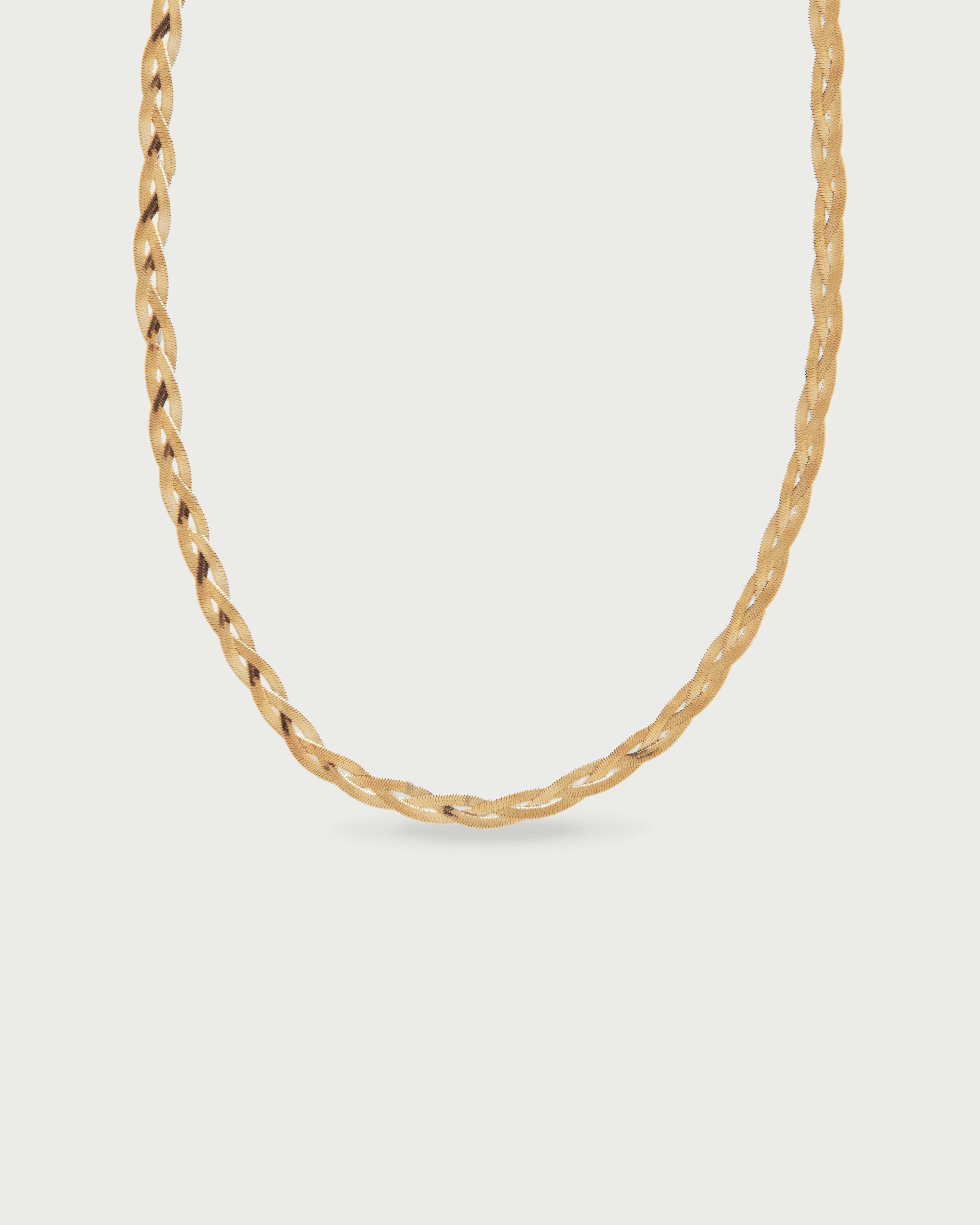 Collar Trenzado Oro - Acero Inoxidable