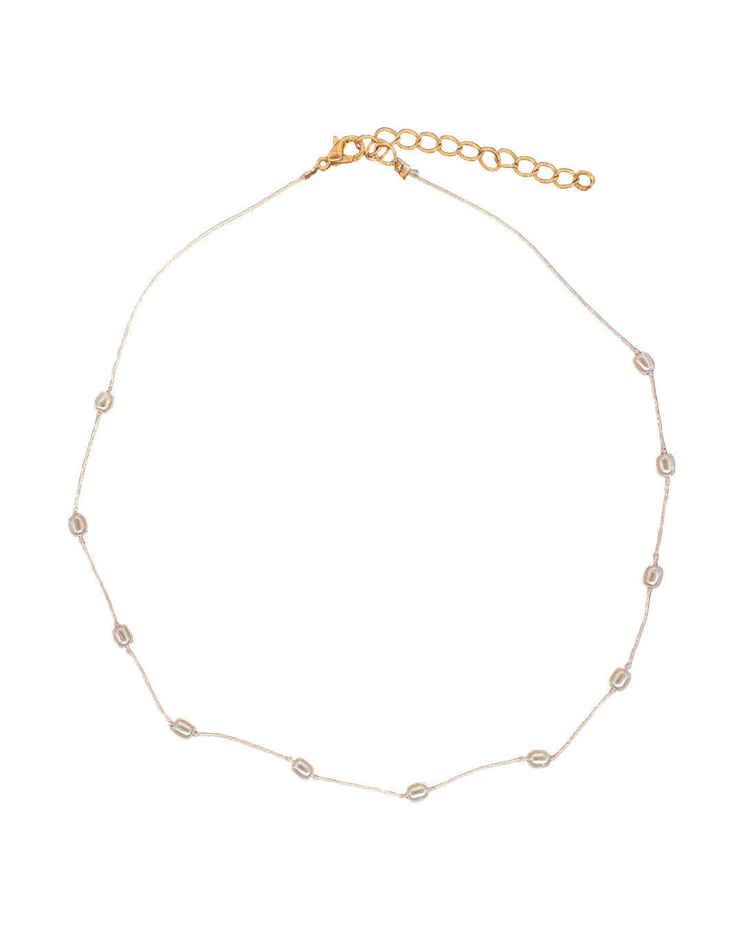 Choker The Pearl tejido a mano con pequeñas perlas 