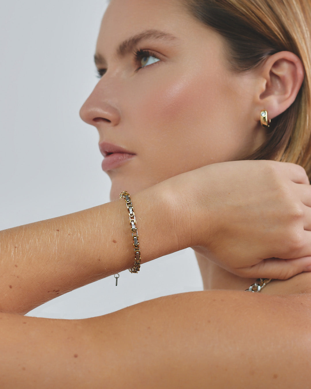 Pulsera Eslabones Oro y Plata - Acero Inoxidable