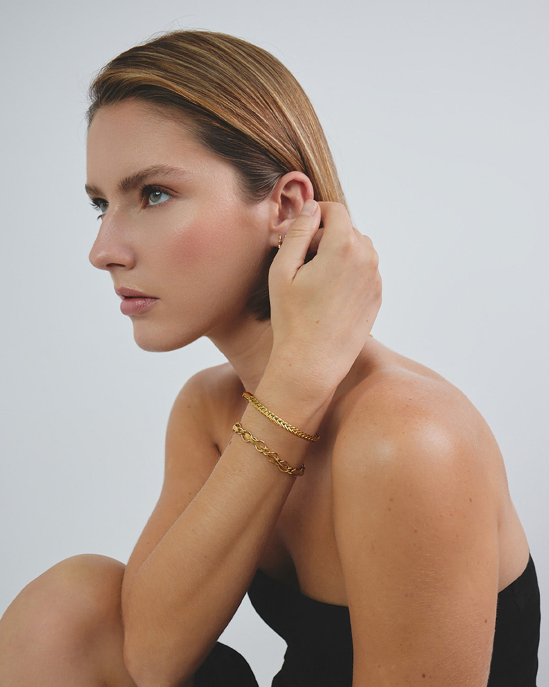 Pulsera Trenzada Oro - Acero Inoxidable