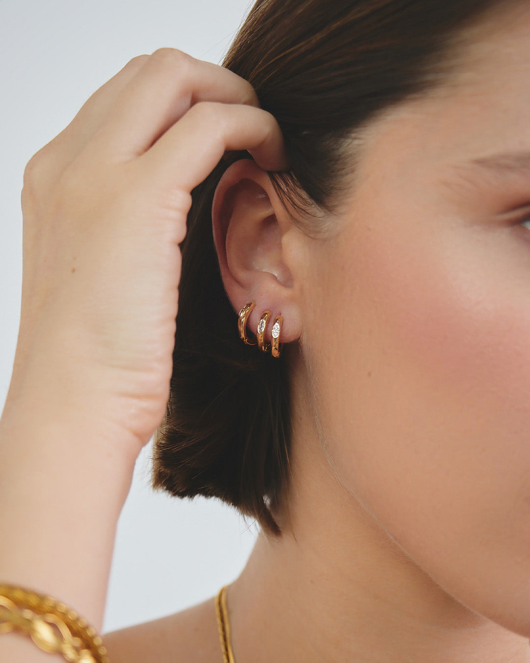 Set X3 Candongas Oro Y Cristales