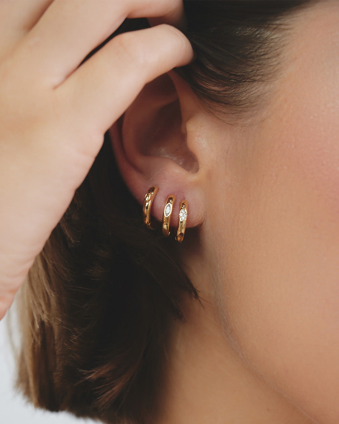 Set X3 Candongas Oro Y Cristales