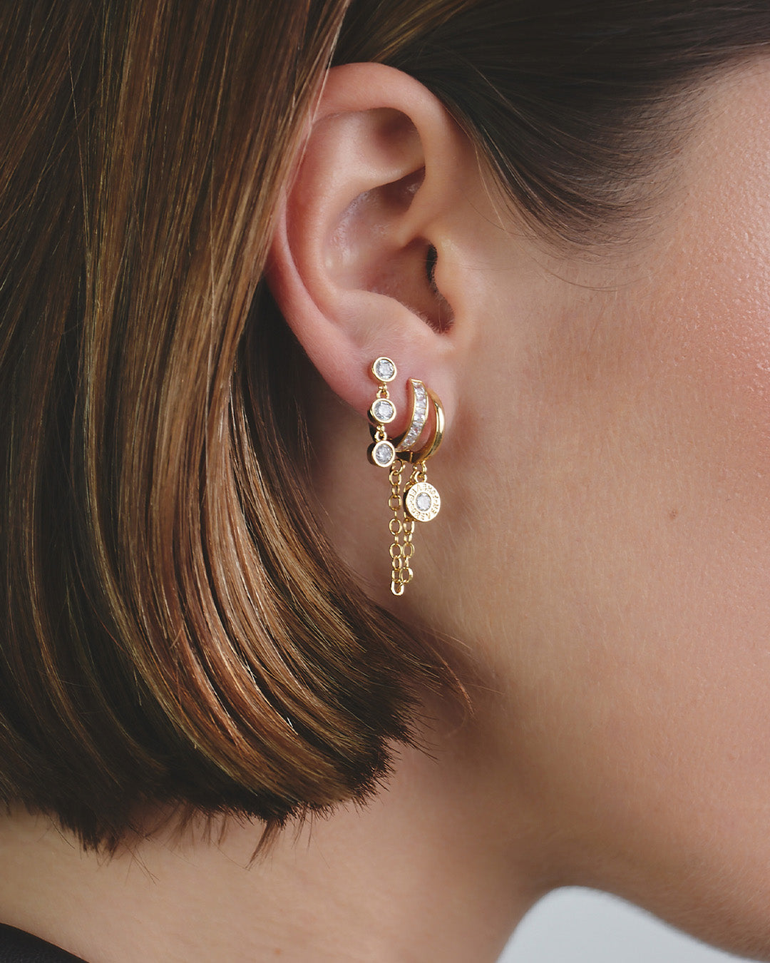 Set de Aretes Solitarios Cristales