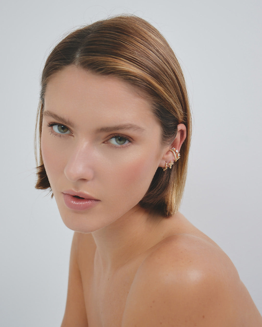 Earcuff Cristales Oro