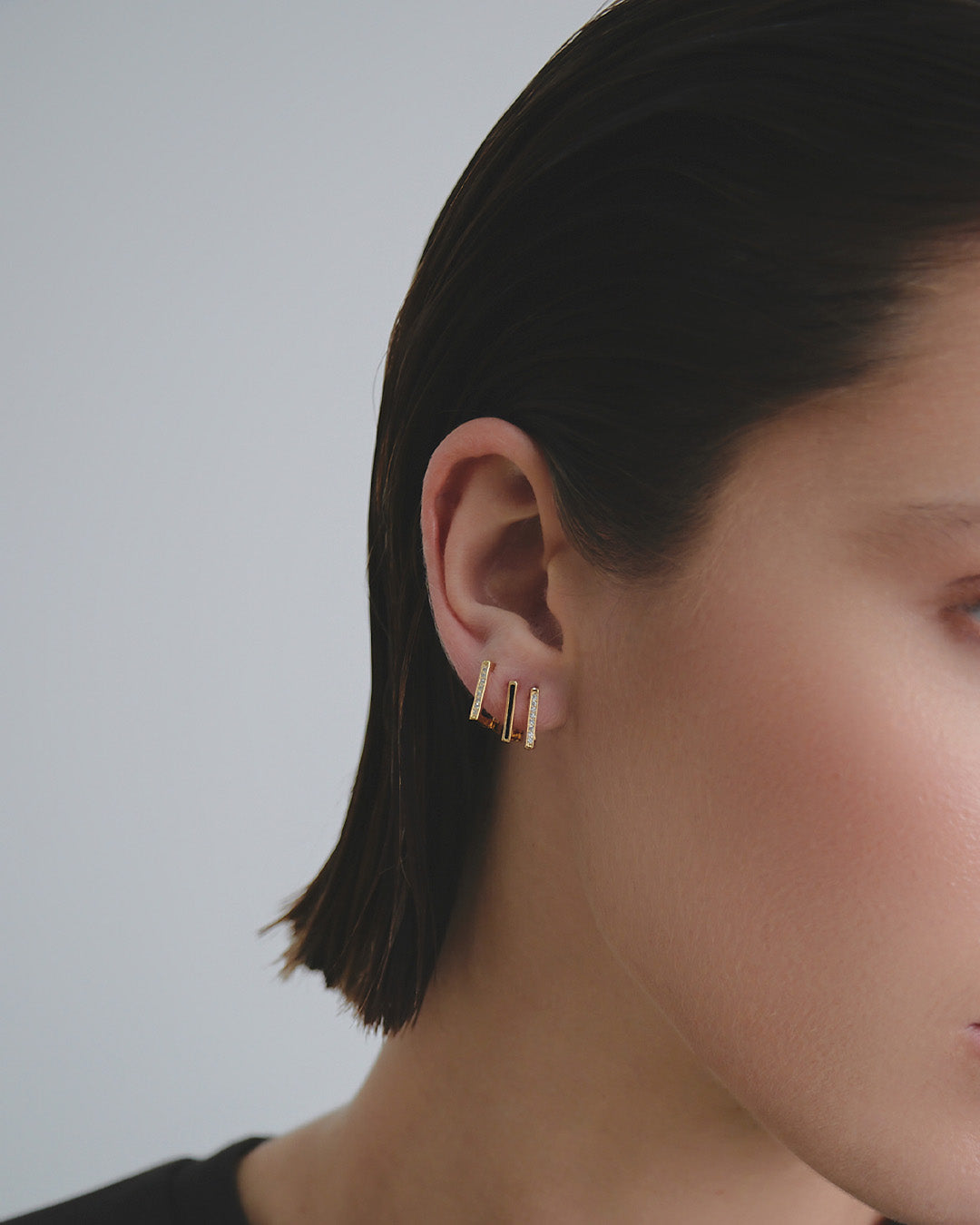 Set X3 Candongas Rectangulos Oro