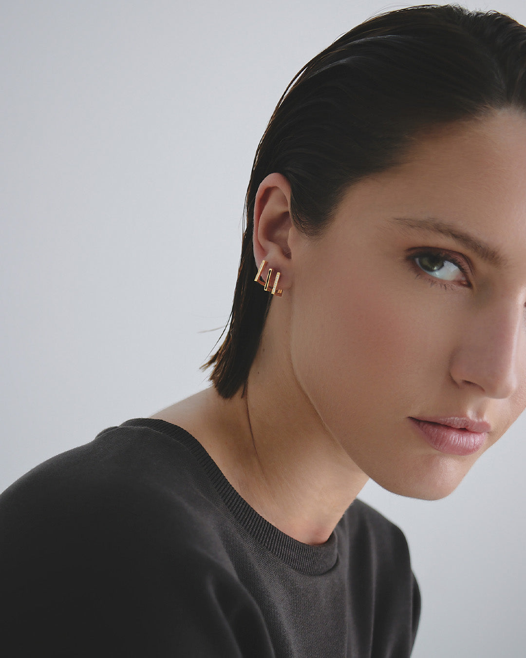 Set X3 Candongas Rectangulos Oro