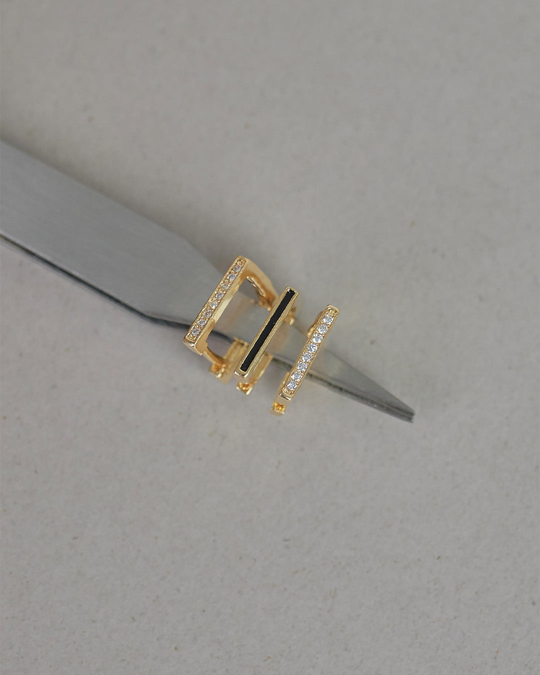 Set X3 Candongas Rectangulos Oro